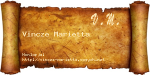 Vincze Marietta névjegykártya